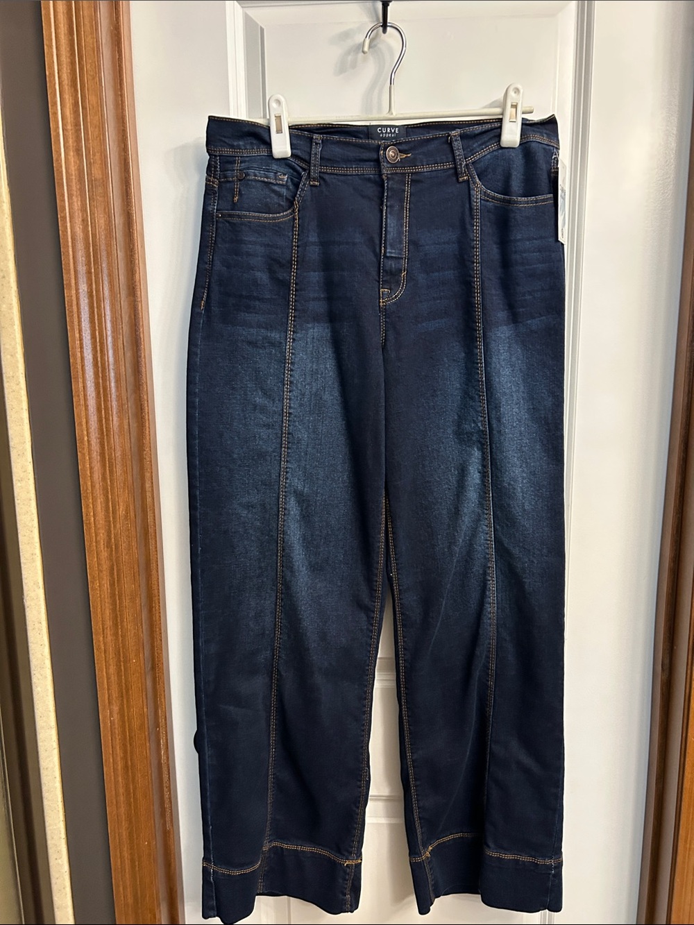Curve Appeal High-Rise Straight Leg Jeans in Dark Blue
